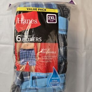 Hanes 6pk 2XL Tagless Boxer Briefs New In Package